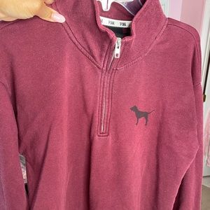 Victoria Secret Pink Burgunday pullover sweatshirt. Size Medium. Gently worn